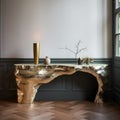 Avicii-inspired Console Table With Gold Leaf Finish