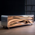 Avicii-inspired Tv Stand: A Silver Wave On Wheels