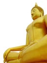 Stunning Golden Seated Buddha Image Isolated on Transparent Backdrop
