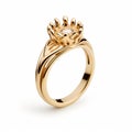 Elaborate Golden Crown Diamond Ring Inspired By Norwegian Nature