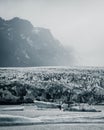 Stunning grayscale of a majestic glacier in Alaska