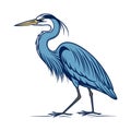 Stunning Great Blue Heron Bird Illustration Royalty Free Stock Photo