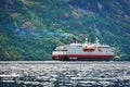 Stunning green coast of Geirangerfjord