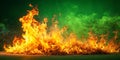 Stunning Green Screen Video Footage Realistic Burning Flames for Cinematic Effects and VFX Projects Royalty Free Stock Photo