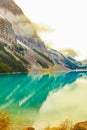 Stunning green waters of Lake Louise. Banff National Park Alberta Canada
