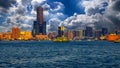 Stunning cloud view and city skyline in Kaohsiung Harbor