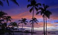 Stunning Hawaiian Sunset at Koolina Resort Royalty Free Stock Photo