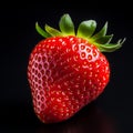 Vibrant Closeup Of Strawberry On Black Surface