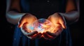 Stunning Healing Energy phenomenon - female hands reaching up into a structure of energy