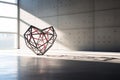 Ethereal Geometric Heart Sculpture: A Delicate Balance of Light and Shadows