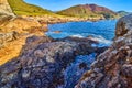 Stunning hidden tide pool by west coast cliffs and ocean