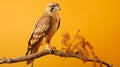 Stunning High-key Lighting Photograph Of Brown And Black Hawk Perched On Branch