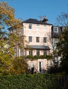 Stunning historic pink house in Primrose Hill, Camden, overlooking the Regent`s Canal, London UK.