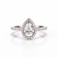 Stunning Hollow Halo Diamond Ring In 18k White Gold