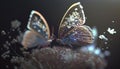 Stunning holographic butterflies magically intertwined. Generative Ai