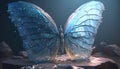 Stunning holographic butterflies magically intertwined. Generative ai