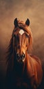 Stunning Horse Portrait: Dark Background With Powerful Expression Royalty Free Stock Photo