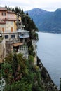 Stunning houses on a rocky slope on Lake Garda in Italy