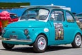 Stunning Ice cream automobile Fiat 500 painted with beautiful turquoise dye