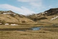 Stunning Iceland landscape photography. Beautiful river on the country side in the mountains of Iceland