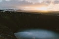 Stunning Iceland landscape photography. Hiking to Vulcano Kerid. From Icy fjords to snowy mountains to ice lagoons