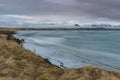 Stunning Iceland landscape photography. Picture of icy lake with sunset. From Icy fjords to snowy mountains to ice lagoons