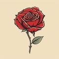 Retro Tattoo Style Rose Vector Graphic