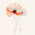 Minimalist Flower Illustration Delicate Curves And Fine Lines Royalty Free Stock Photo