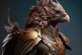 Medieval Griffon, Eagle or Falcon in Armor - Generative AI