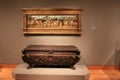 Stunning image of artwork and large carved chest,Art Museum,Cleveland,Ohio,2016