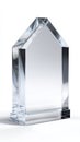 A stunning image of blank arrow shape glass trophy mockup 3d rendering empty acrylic award design mock up Royalty Free Stock Photo