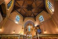 Colorful and Spacious Interior of a Catholic Church Royalty Free Stock Photo