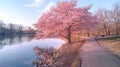 Cherry Blossom Spectacle at Hurd Park, Dover, NJ - Summer Version with Lush Green Leaves