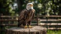 Bald Eagle Soaring in Tribute to Memorial Day and 4th of July: American Pride Royalty Free Stock Photo
