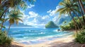 Paradise Found: Idyllic Mediterranean Tropical Beachscape Royalty Free Stock Photo