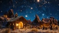 Desert Nativity: A Rustic Barn Scene Under the Starry Christmas Sky