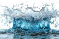 Blue Water Splash Isolated on White Background Royalty Free Stock Photo