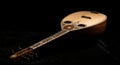 Traditional wooden lavta instrument on black background Royalty Free Stock Photo