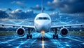 Digital Skyways: Where Aviation Meets Futuristic Connectivity Royalty Free Stock Photo