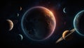 Beautiful Planetary Alignment in Space Royalty Free Stock Photo