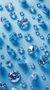 Scattered Blue Diamonds on Blue Surface Royalty Free Stock Photo