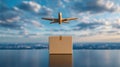 Swift Delivery: Cardboard Box Soars to Destination in Efficient Parcel Service