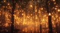 Mesmerizing Golden Bokeh Effect in Enchanted Forest Setting