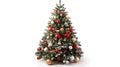 Sparkling Christmas Tree on White Background - Festive Holiday Decoration Royalty Free Stock Photo