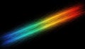 Abstract Rainbow Gradient on Black Background, Colorful Light Trail, Modern Design Royalty Free Stock Photo