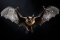 Majestic Flying Fox Bat in Flight, Dark Background Royalty Free Stock Photo