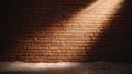 A stunning image of Light shining on red brick wall background. Royalty Free Stock Photo