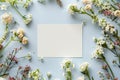 paper with antirrhinum majus and candytuft