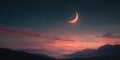 A stunning image of ramadan crescent moon. Royalty Free Stock Photo