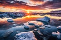 Icy Wonders of Iceland: Glacial Lake, Icebergs, and Lava Puzzle Interconnections Royalty Free Stock Photo